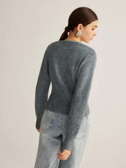 COMMENSE V-Neck Ribbed Split Slim Cardigan* Cardigans|Sweaters & Cardigans