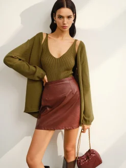 COMMENSE V-Neck Ribbed Sweater Co-ords* Sweater Tops|Sweaters & Cardigans