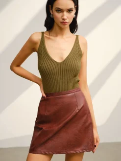 COMMENSE V-Neck Ribbed Sweater Co-ords* Sweater Tops|Sweaters & Cardigans
