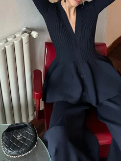 COMMENSE V-Neck Ruffle Button Cardigan* Knitwear|Tops