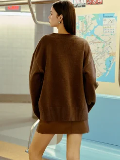 COMMENSE V-Neck Shift Sweater* Sweater Tops|Sweaters & Cardigans