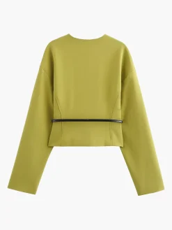 COMMENSE V-Neck Slim Belted Blazer* Outerwear|Blazers