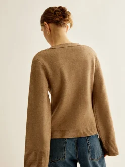 COMMENSE V-Neck Split Button Cardigan* Cardigans|Sweaters & Cardigans
