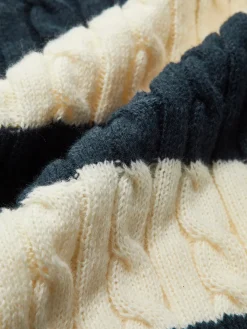 COMMENSE V-Neck Striped Cable Sweater* Sweater Tops|Sweaters & Cardigans