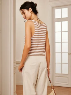 COMMENSE V-Neck Striped Sweater Vest* Sweater Vests|Sweaters & Cardigans