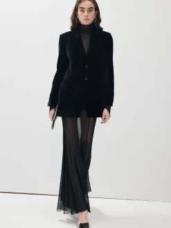 COMMENSE V-Neck Velvet Button Blazer* Outerwear|Blazers