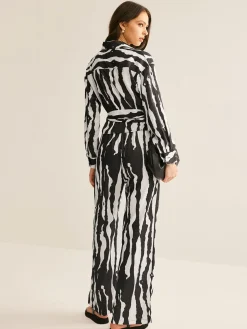 COMMENSE V-Neck Zebra Printed Pants Set* Pants Sets|Matching Sets