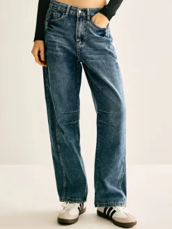 COMMENSE Washed Denim Scimitar Jeans* Jeans|Pants