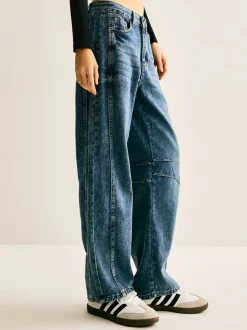 COMMENSE Washed Denim Scimitar Jeans* Jeans|Pants