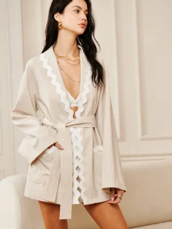 COMMENSE Wave Trim Draped Shoulder Shirt* Long Sleeve Sets|Blouses & Shirts