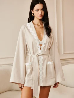 COMMENSE Wave Trim Draped Shoulder Shirt* Long Sleeve Sets|Blouses & Shirts