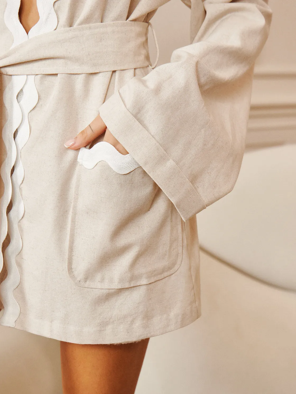 COMMENSE Wave Trim Draped Shoulder Shirt* Long Sleeve Sets|Blouses & Shirts
