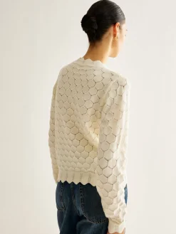 COMMENSE Wave Trim Hollow Out Cardigan* Cardigans|Sweaters & Cardigans