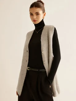 COMMENSE Wool-Blend Breasted Sweater Vest* Sweater Vests|Sweaters & Cardigans