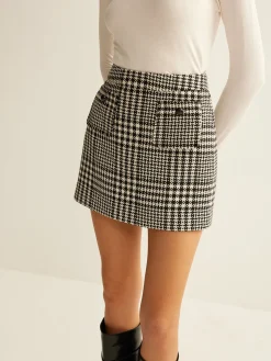 COMMENSE Wool-Blend Checked Mini Skirt* Skirts|Matching Sets