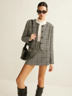 COMMENSE Wool-Blend Checked Mini Skirt* Skirts|Matching Sets