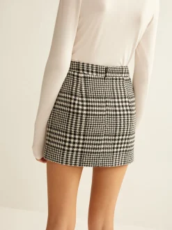 COMMENSE Wool-Blend Checked Mini Skirt* Skirts|Matching Sets