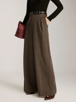 COMMENSE Wool-Blend Chevron Wide-Leg Pants Without Belt* Pants|Bottoms