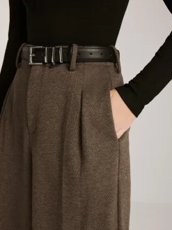 COMMENSE Wool-Blend Chevron Wide-Leg Pants Without Belt* Pants|Bottoms