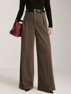 COMMENSE Wool-Blend Chevron Wide-Leg Pants Without Belt* Pants|Bottoms