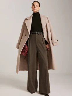 COMMENSE Wool-Blend Chevron Wide-Leg Pants Without Belt* Pants|Bottoms
