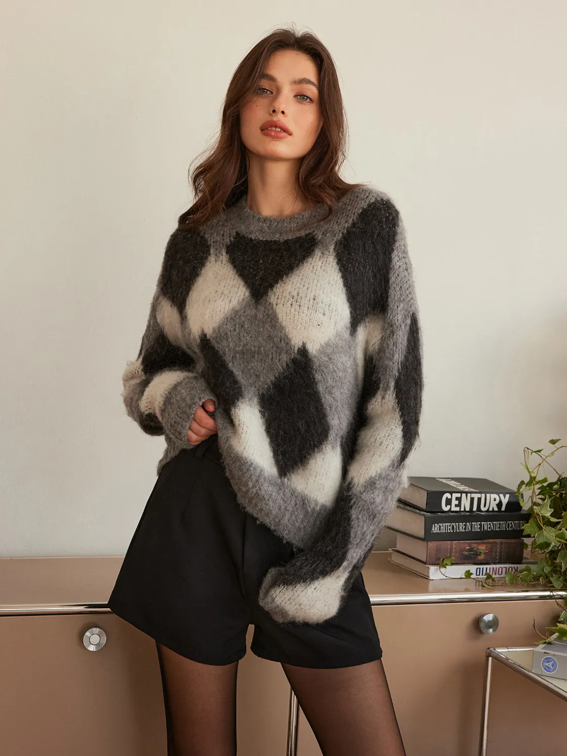 COMMENSE Wool-Blend Color Block Cozy Sweater* Sweater Tops|Sweaters & Cardigans