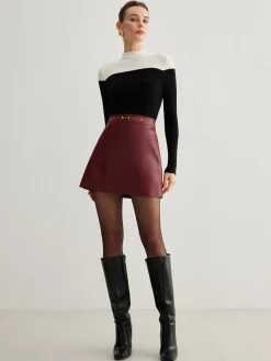 COMMENSE Wool-Blend Color Block Knit Top* Sweater Tops|Sweaters & Cardigans