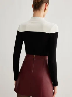COMMENSE Wool-Blend Color Block Knit Top* Sweater Tops|Sweaters & Cardigans