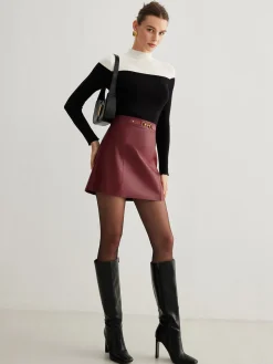 COMMENSE Wool-Blend Color Block Knit Top* Sweater Tops|Sweaters & Cardigans
