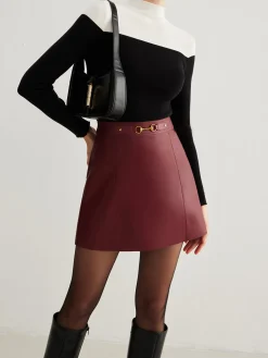 COMMENSE Wool-Blend Color Block Knit Top* Sweater Tops|Sweaters & Cardigans