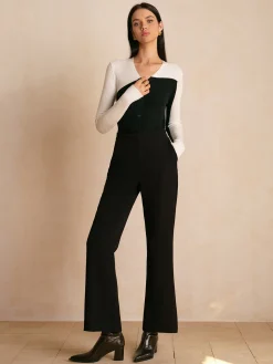 COMMENSE Wool-Blend Color Block Slim Cardigan* Knitwear|Tops