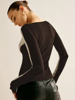 COMMENSE Wool-Blend Color Block Slim Sweater* Sweater Tops|Sweaters & Cardigans