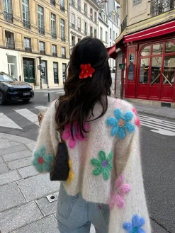 COMMENSE Wool-Blend Colorful Flower Cardigan* Cardigans|Sweaters & Cardigans