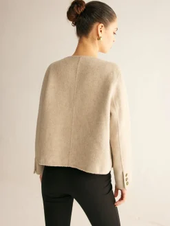 COMMENSE Wool-Blend Elegant Button Blazer* Outerwear|Blazers