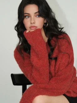 COMMENSE Wool-Blend Elegant Ribbed Sweater* Sweater Tops|Sweaters & Cardigans