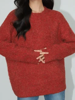 COMMENSE Wool-Blend Elegant Ribbed Sweater* Sweater Tops|Sweaters & Cardigans