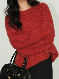 COMMENSE Wool-Blend Elegant Ribbed Sweater* Sweater Tops|Sweaters & Cardigans