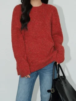 COMMENSE Wool-Blend Elegant Ribbed Sweater* Sweater Tops|Sweaters & Cardigans