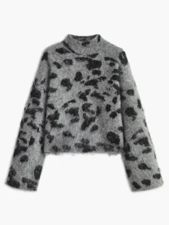 COMMENSE Wool-Blend Leopard Fuzzy Sweater* Sweater Tops|Sweaters & Cardigans
