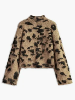 COMMENSE Wool-Blend Leopard Fuzzy Sweater* Sweater Tops|Sweaters & Cardigans