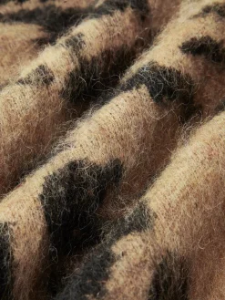 COMMENSE Wool-Blend Leopard Fuzzy Sweater* Sweater Tops|Sweaters & Cardigans