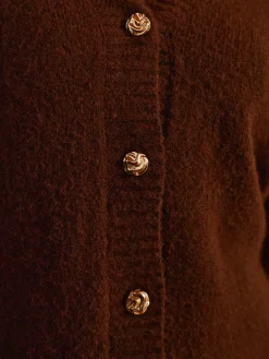 COMMENSE Wool-Blend Metal-Button Belted Cardigan* Cardigans|Sweaters & Cardigans