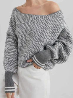 COMMENSE Wool-Blend Off Shoulder Sweater* Sweater Tops|Sweaters & Cardigans
