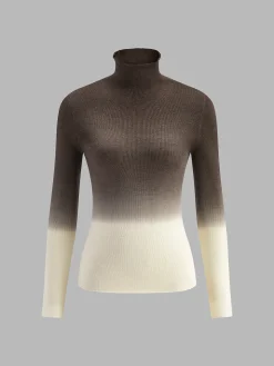 COMMENSE Wool-Blend Ombre Slim Knit Top* Sweater Tops|Sweaters & Cardigans