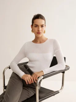 COMMENSE Wool-Blend Panel Slim Sweater* Sweater Tops|Sweaters & Cardigans