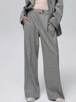 COMMENSE Wool-Blend Pinstripe Tweed Pants* Pants|Matching Sets