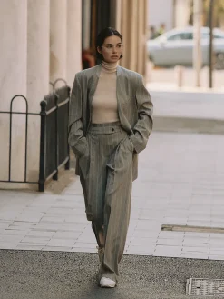 COMMENSE Wool-Blend Pinstripe Tweed Pants* Pants|Matching Sets