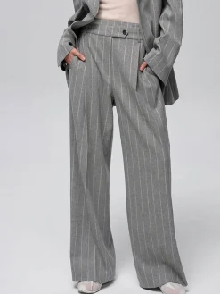 COMMENSE Wool-Blend Pinstripe Tweed Pants* Pants|Matching Sets