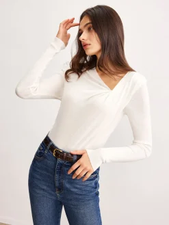 COMMENSE Wool-Blend Pleated Knit Top* Sweater Tops|Sweaters & Cardigans