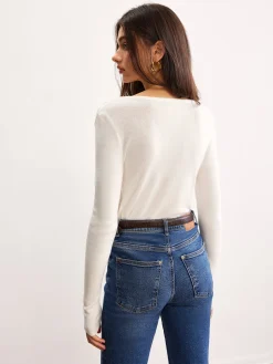 COMMENSE Wool-Blend Pleated Knit Top* Sweater Tops|Sweaters & Cardigans